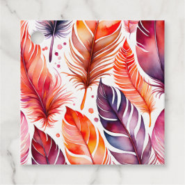 Märkre för färgen Feather Art Gift Gåvor Etiketter