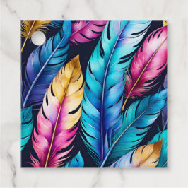 Märkre för färgen Feather Art Gift Gåvor Etiketter