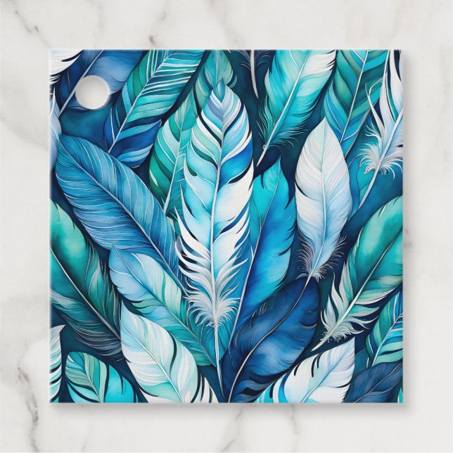 Märkre för färgen Feather Art Gift Gåvor Etiketter (Framsida)