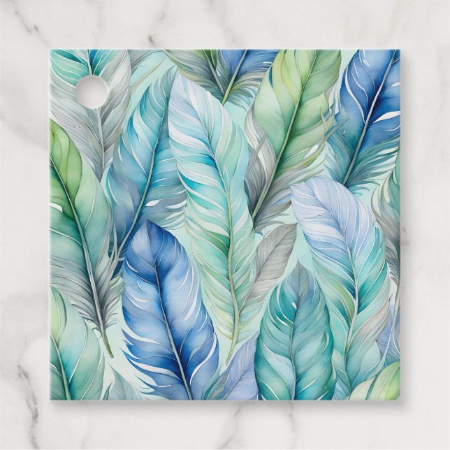 Märkre för färgen Feather Art Gift Gåvor Etiketter (Framsida)