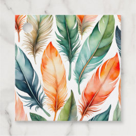 Märkre för färgen Feather Art Gift Gåvor Etiketter