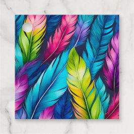 Märkre för färgen Feather Art Gift Gåvor Etiketter