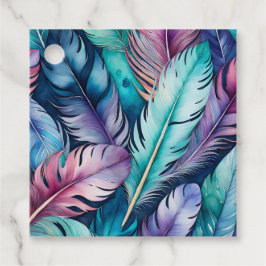 Märkre för färgen Feather Art Gift Gåvor Etiketter