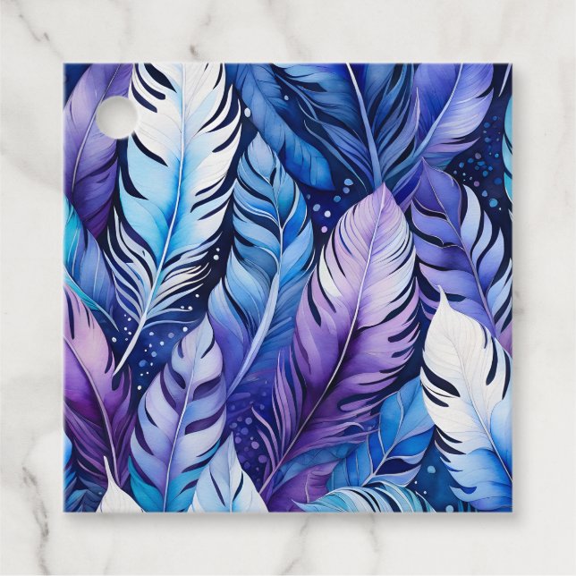 Märkre för färgen Feather Art Gift Gåvor Etiketter (Framsida)