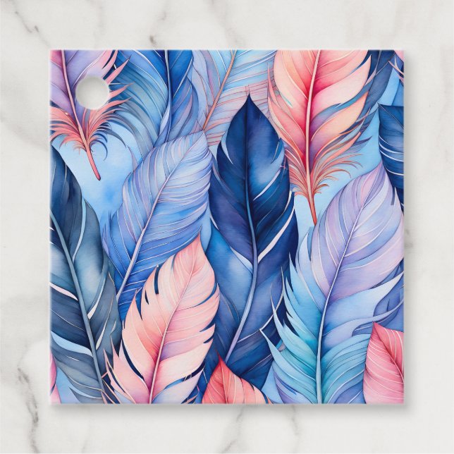 Märkre för färgen Feather Art Gift Gåvor Etiketter (Framsida)
