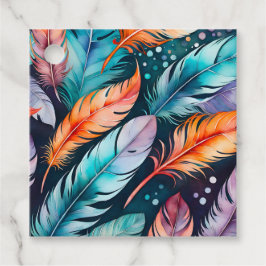 Märkre för färgen Feather Art Gift Gåvor Etiketter