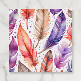 Märkre för färgen Feather Art Gift Gåvor Etiketter