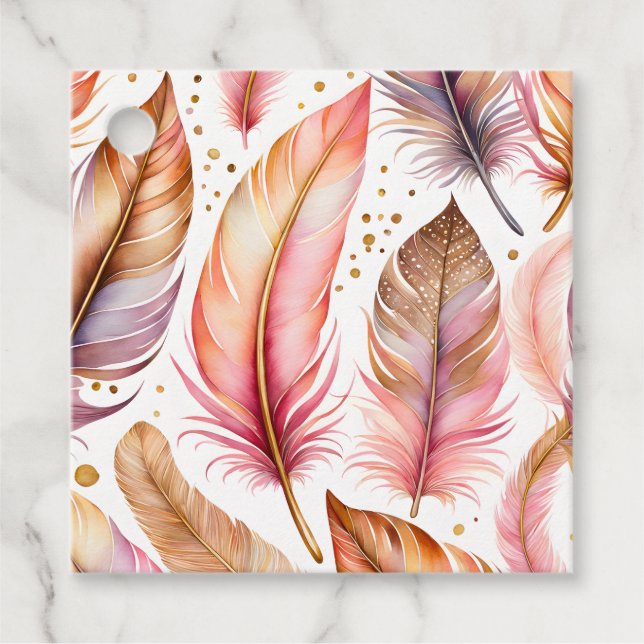 Märkre för färgen Feather Art Gift Gåvor Etiketter (Framsida)