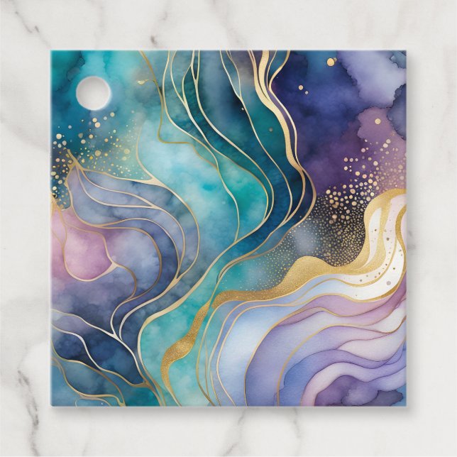 Märkre för färggrann Abstrakt Bläck Art Gift Gåvor Etiketter (Framsida)