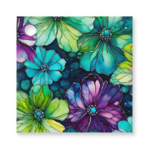 Märkre för färggrann Blommigt Bläck Art Gift