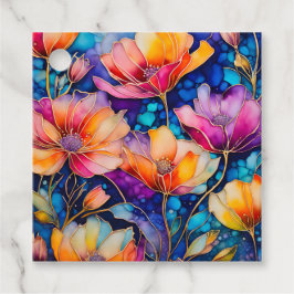 Märkre för färggrann Blommigt Bläck Art Gift Gåvor Etiketter