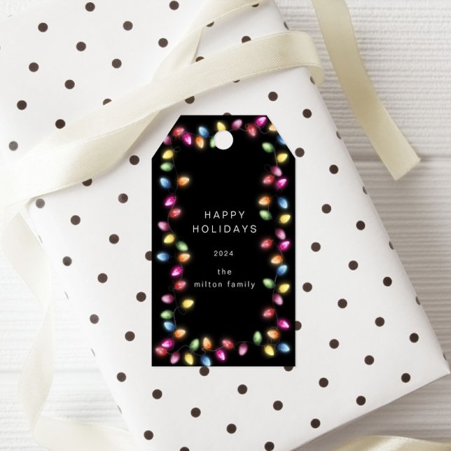 Märkre för färggranulat Ljus Monogram Gift Presentetikett (Skapare uppladdad)