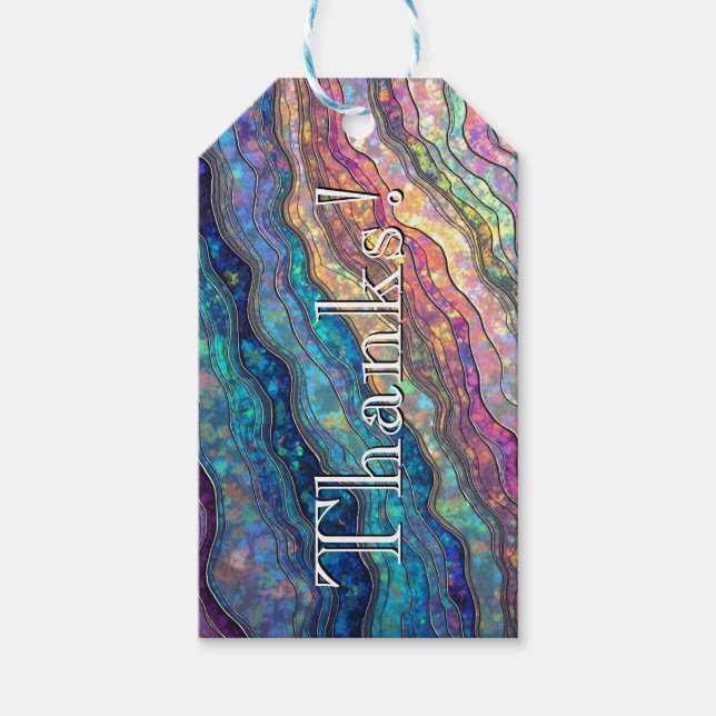 Märkre för färgstark Abalone Ripples Anpassningsba Presentetikett (Framsidan)