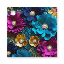 Märkre för färgstarka Blommigtar i Fabric Art Gift