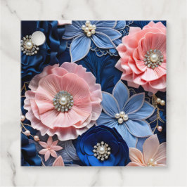 Märkre för färgstarka Blommigtar i Fabric Art Gift Gåvor Etiketter