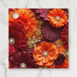 Märkre för färgstarka Blommigtar i Fabric Art Gift Gåvor Etiketter