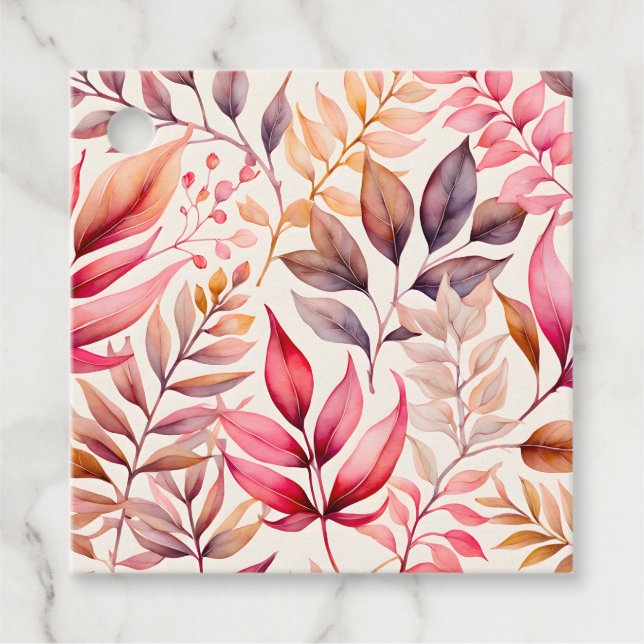 Märkre för färgstarka botaniska konstverk gåvor etiketter (Framsida)