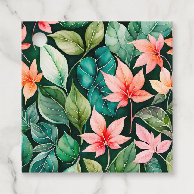 Märkre för färgstarka botaniska konstverk gåvor etiketter (Framsida)