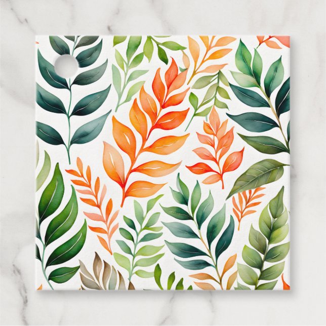 Märkre för färgstarka botaniska konstverk gåvor etiketter (Framsida)