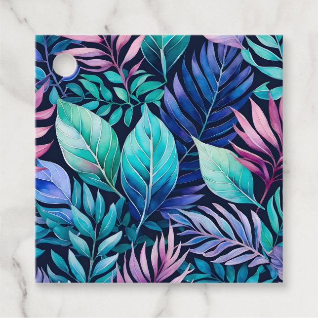 Märkre för färgstarka botaniska konstverk gåvor etiketter (Framsida)