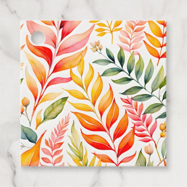 Märkre för färgstarka botaniska konstverk gåvor etiketter (Framsida)