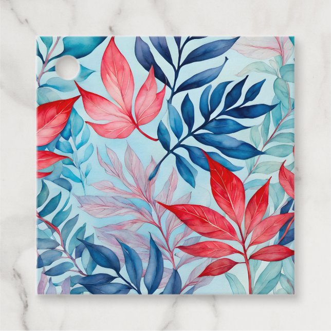 Märkre för färgstarka botaniska konstverk gåvor etiketter (Framsida)