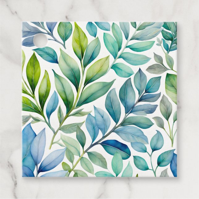 Märkre för färgstarka botaniska konstverk gåvor etiketter (Framsida)