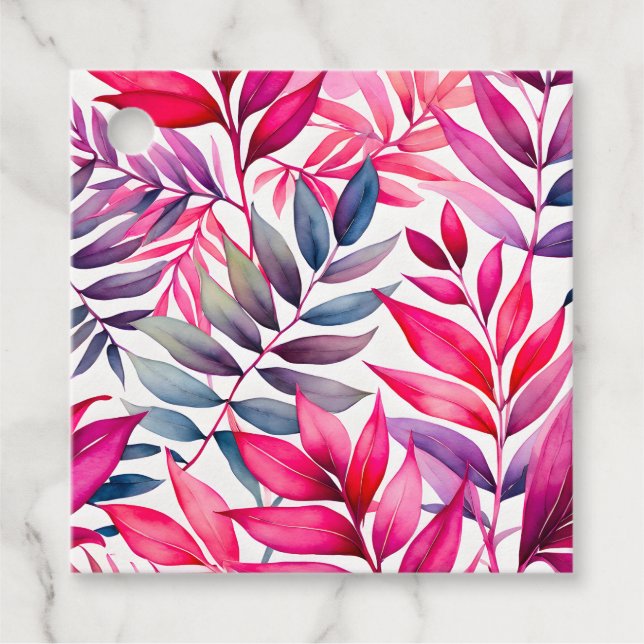 Märkre för färgstarka botaniska konstverk gåvor etiketter (Framsida)