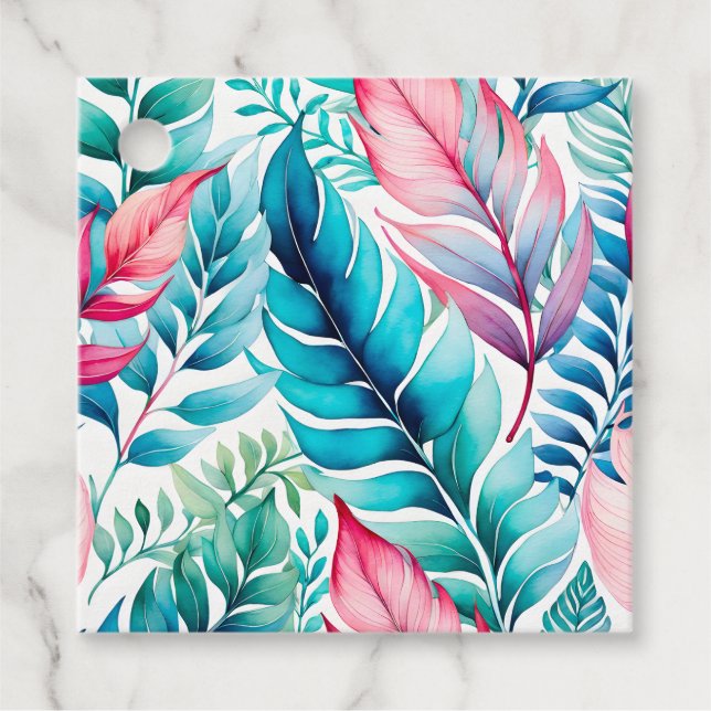 Märkre för färgstarka botaniska konstverk gåvor etiketter (Framsida)