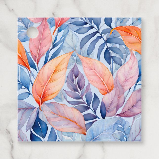 Märkre för färgstarka botaniska konstverk gåvor etiketter (Framsida)