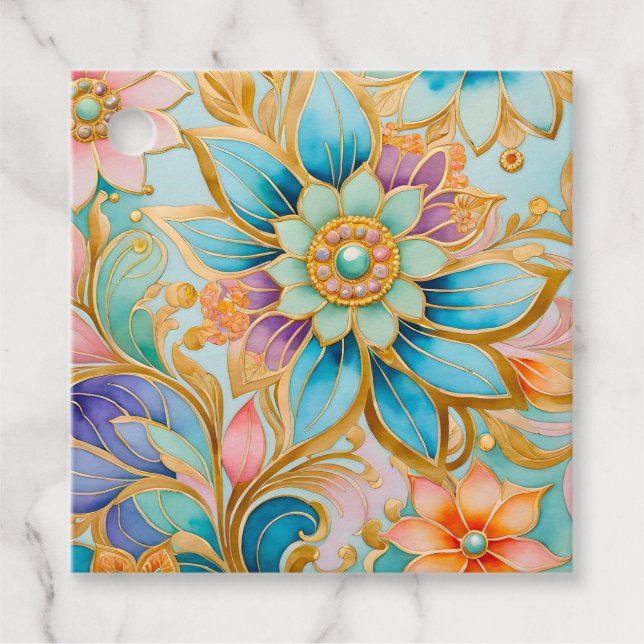 Märkre för färgstarka bysantinska judiska konstver gåvor etiketter (Framsida)