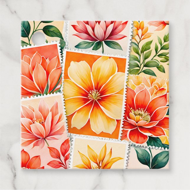 Märkre för färgstarka Frimärke Art Gift- Gåvor Etiketter (Framsida)