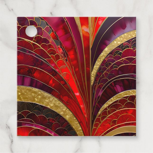 Märkre för färgstarka konsthandlingar gåvor etiketter (Framsida)