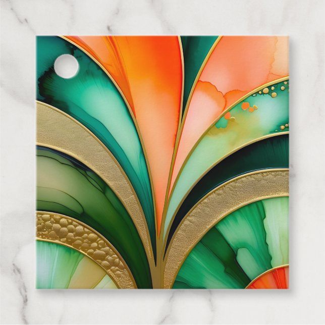 Märkre för färgstarka konsthandlingar gåvor etiketter (Framsida)