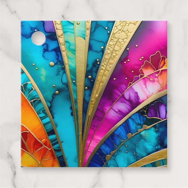 Märkre för färgstarka konsthandlingar gåvor etiketter (Framsida)