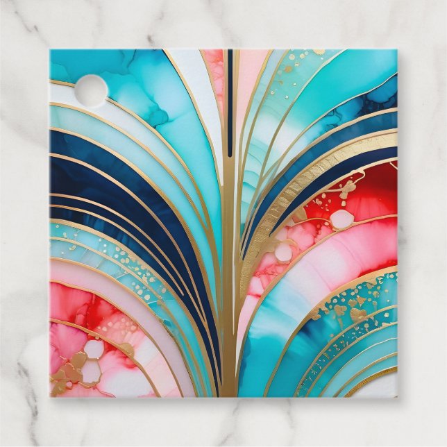 Märkre för färgstarka konsthandlingar gåvor etiketter (Framsida)