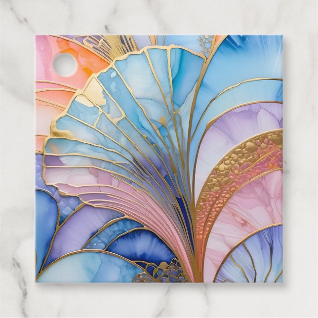 Märkre för färgstarka konsthandlingar gåvor etiketter (Framsida)