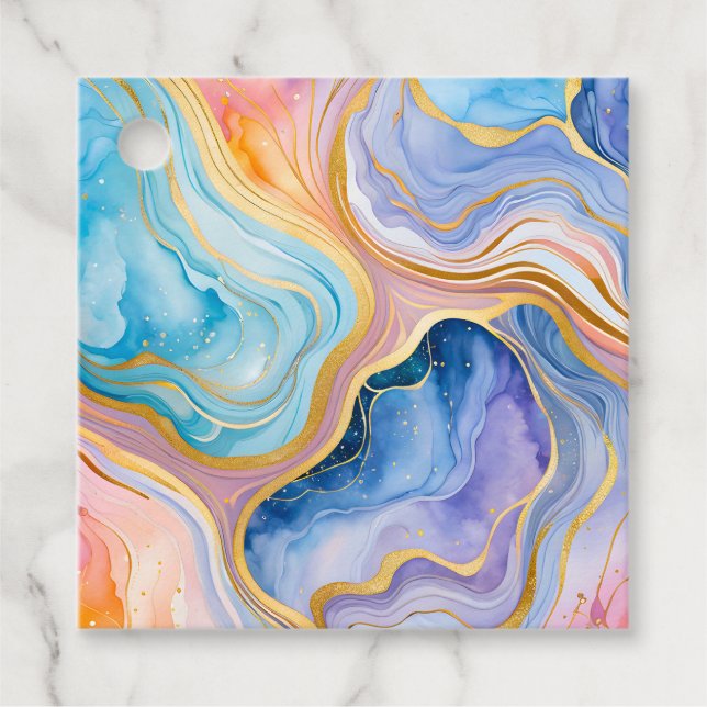 Märkre för färgstarka Marble Bläck Art Gift Gåvor Etiketter (Framsida)