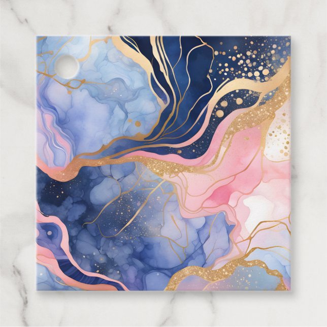 Märkre för färgstarka Marble Bläck Art Gift Gåvor Etiketter (Framsida)