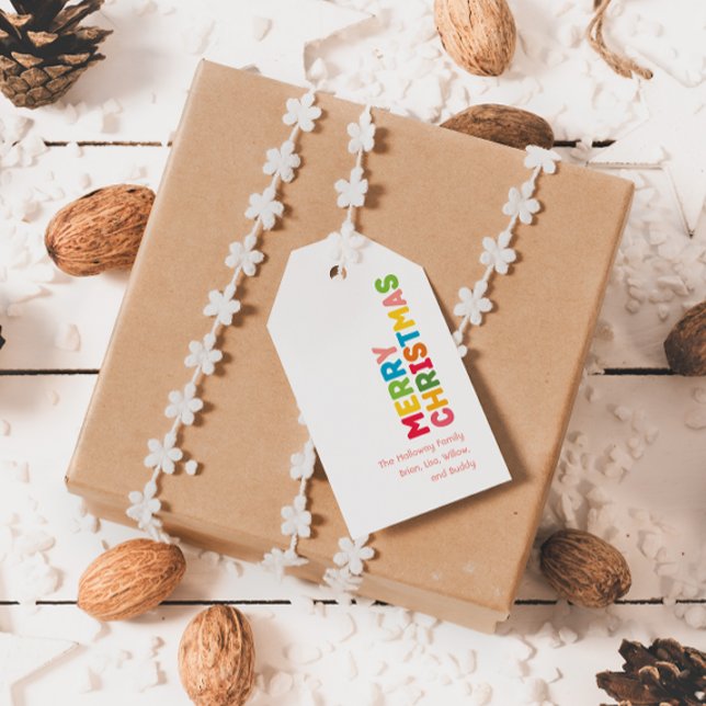 Märkre för färgstarka och ljusa God jul- Presentetikett (Skapare uppladdad)