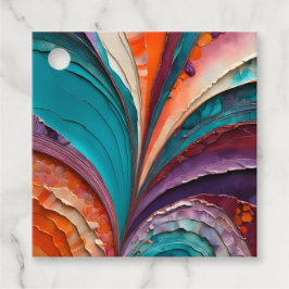 Märkre för färgstarka Pappra Collage Art Gift- Gåvor Etiketter