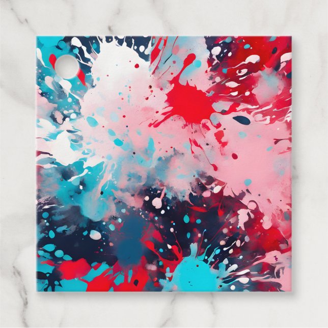 Märkre för färgstarka platterfärger för färggrafik gåvor etiketter (Framsida)