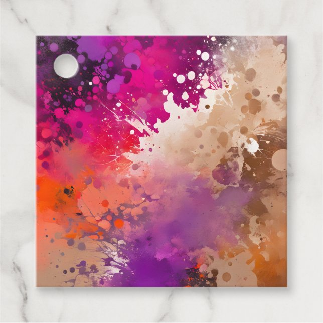 Märkre för färgstarka platterfärger för färggrafik gåvor etiketter (Framsida)