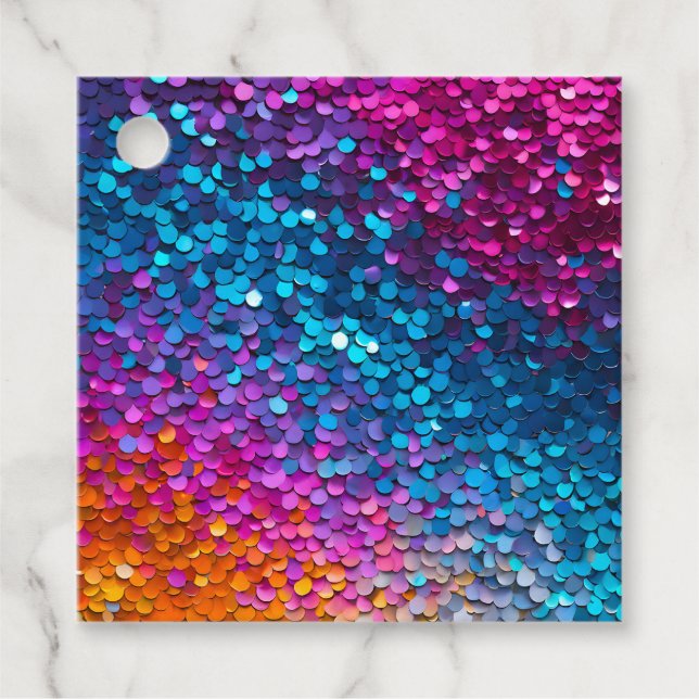 Märkre för färgstarka Sequin Art Gift Gåvor Etiketter (Framsida)