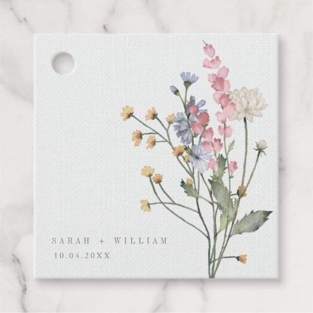 Märkre för favoritblommor gåvor etiketter (Framsida)