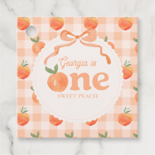 Märkre för favoriter för Watercolor Peach Party-gr Gåvor Etiketter