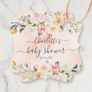Märkre för favoritgåva för  Ro & peonies Baby Show Gåvor Etiketter