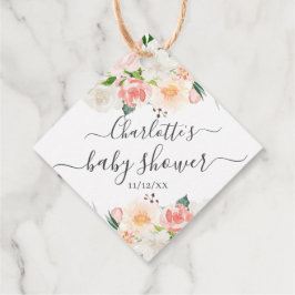Märkre för favoritgåva för  Ro & peonies Baby Show Gåvor Etiketter