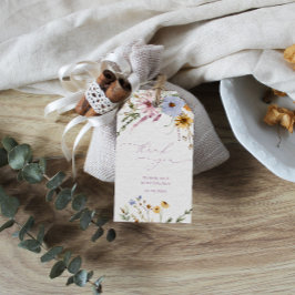 Märkre för favoritgåva för Wildblomsterbabyskor Presentetikett