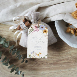 Märkre för favoritgåva för Wildblomsterbabyskor Presentetikett